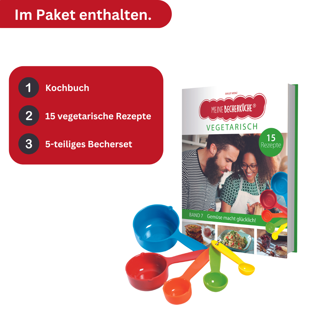 Band 7 "Vegetarisch" Familien-Kochbuch inkl. 5-teiliges Messbecher-Set (lose gepackt)
