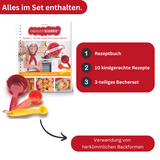 Band 4 "Kleine Gerichte ganz groß!" Backbuch inkl. 3-teiliges Messbecher-Set