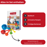Band 8 "Kreative Motivkuchen" Backbuch inkl. 5-teiliges Messbecher-Set