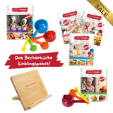 Becherküche Lieblingspaket – Band 1–5 + 5-teiliges Becherset & Buchständer