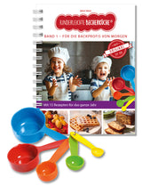 Band 1 "Für die Backprofis von morgen" Backbuch inkl. 5-teiliges Messbecher-Set (Lose Gepackt)