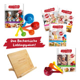 Becherküche Lieblingspaket – Band 1–5 + 5-teiliges Becherset & Buchständer