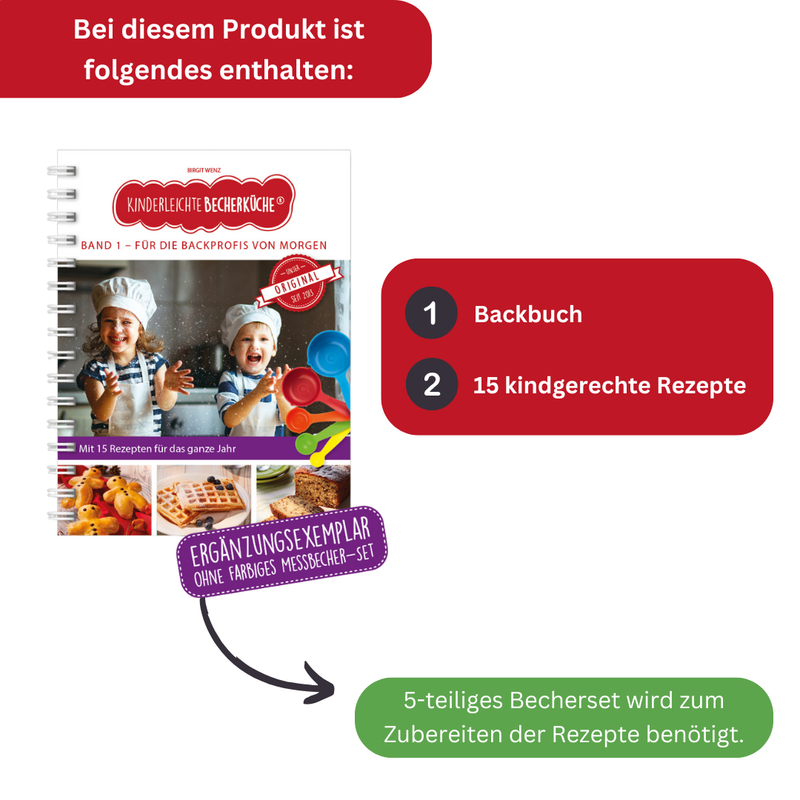 Band 1 "Für die Backprofis von morgen" - Backbuch ohne Messbecher-Set