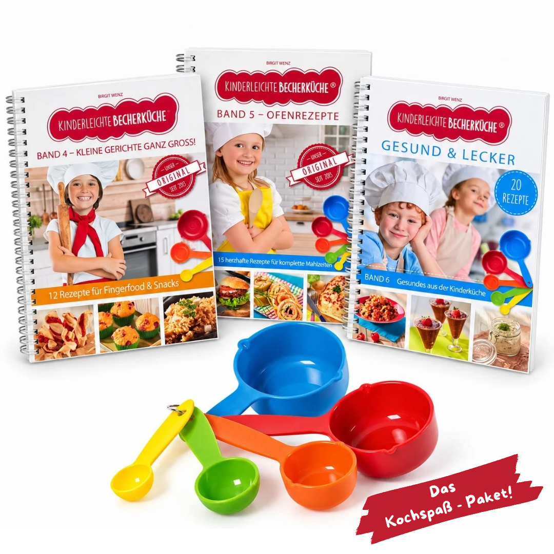 Das Kochspaß-Paket 3 Kochbücher + 5-teiliges Messbecherset