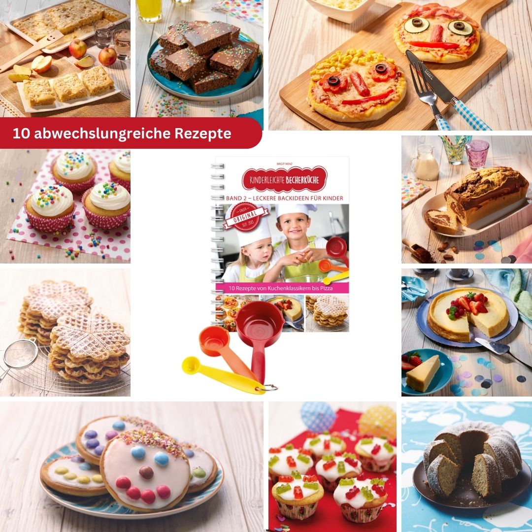 Band 2 "Leckere Backideen für Kinder" Backbuch inkl. 3-teiliges Messbecher-Set