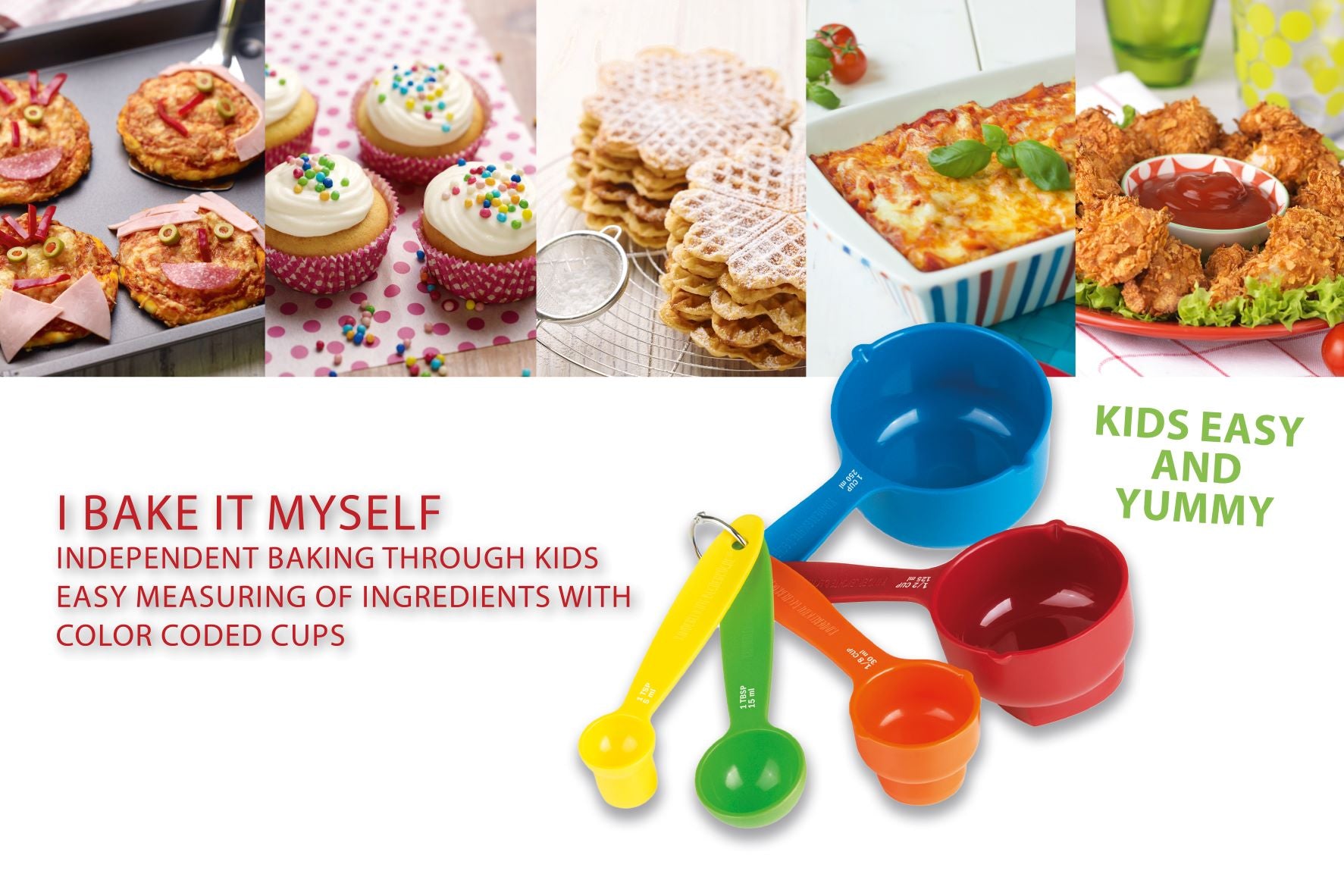 Cooking with Kids - Part 2, Cookbook incl. 5 colorful measuring cups (English)