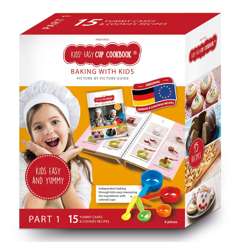 Baking with Kids - Part 1, Baking set incl. 5 colorful measuring cups (English)