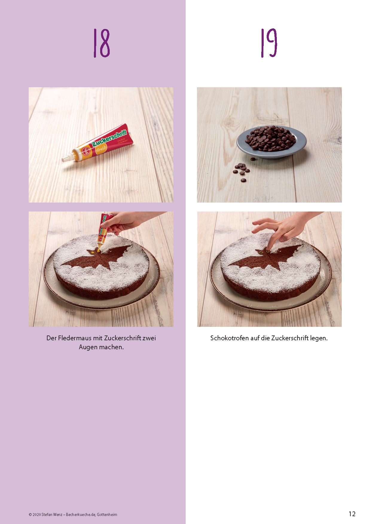 Fledermaus- und Spinnennetzkuchen