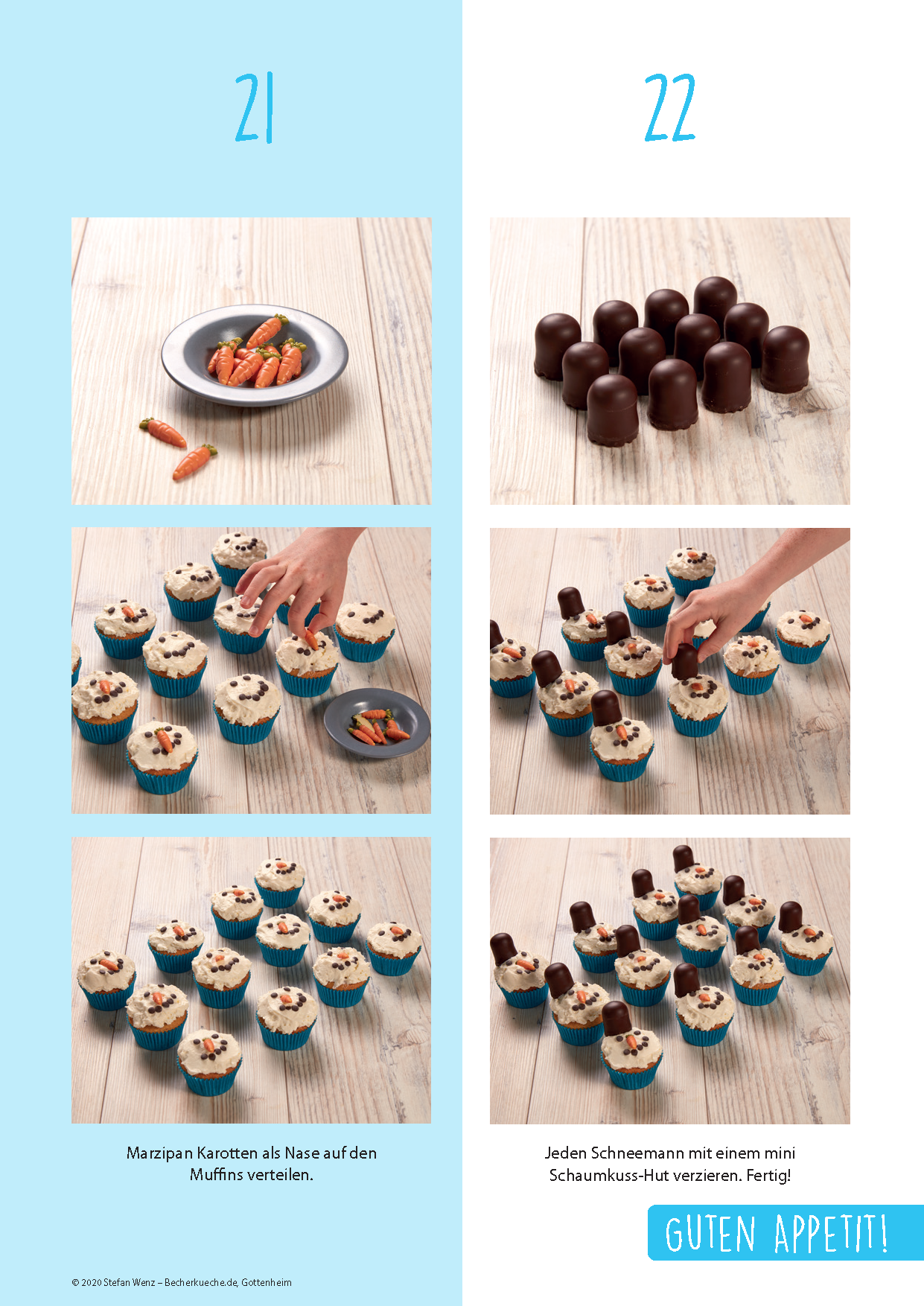Schneemann Cupcakes